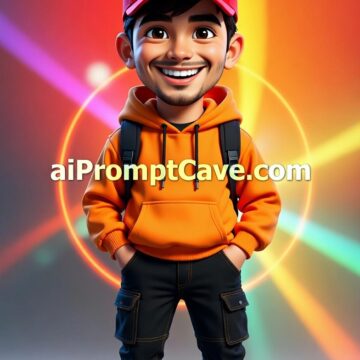 A Vibrant 3D Rendering of A Cheerful, Super-Realistic Cartoon Character - Free Ai Image Prompt
