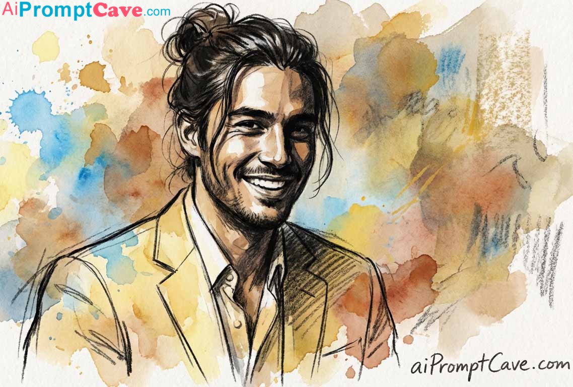 Brushwork with Realistic Watercolor on wet paper - Free Ai Prompt - aiPromptCave