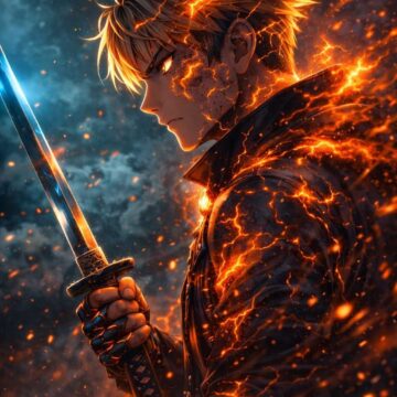 Fire Anime Character - Free Ai Image Prompt