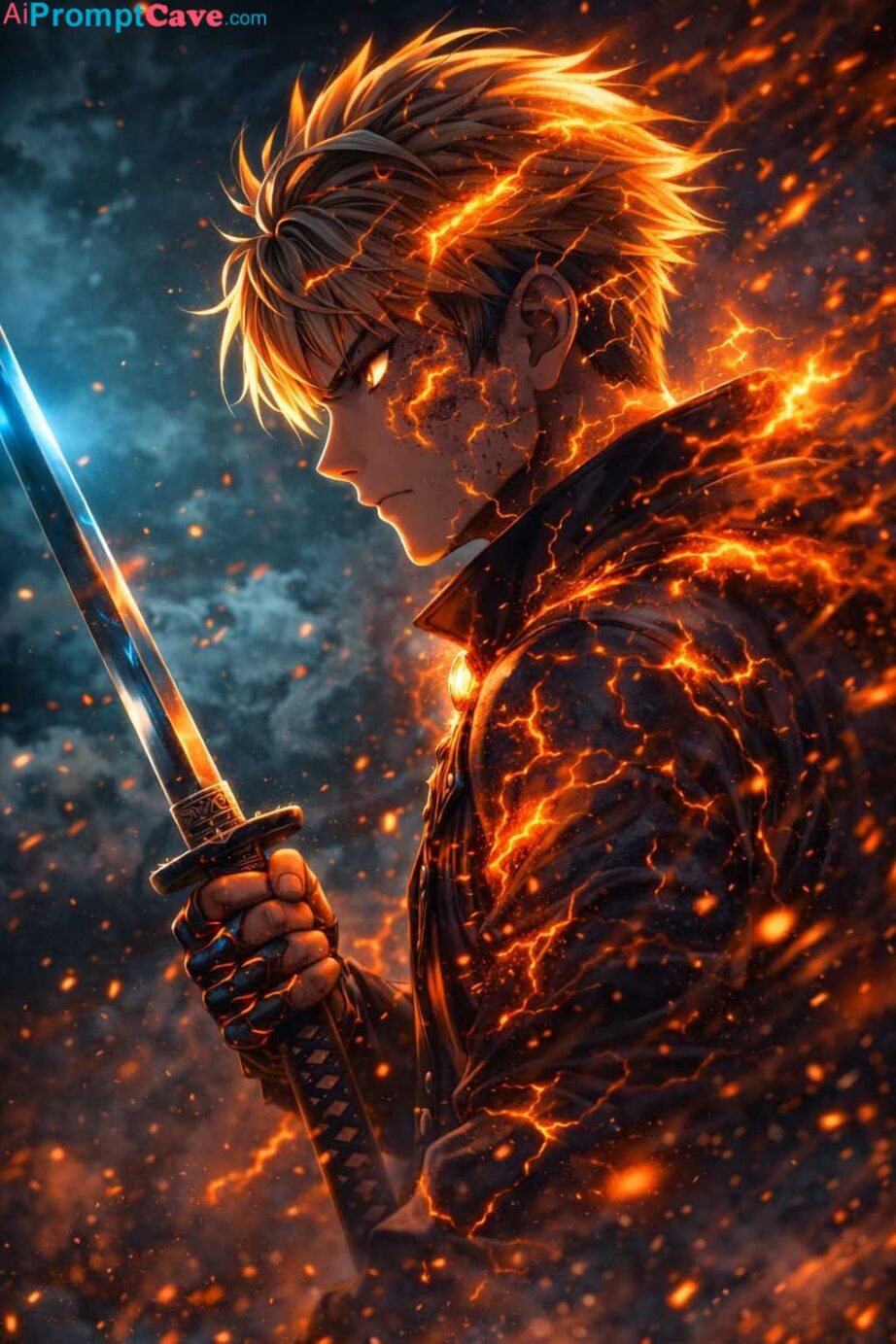 Fire Anime Character - Free Ai Image Prompt