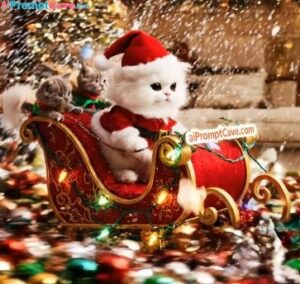 Christmas New Year Cat Celebration - Free Ai Image Prompt