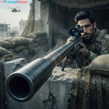 aiPromptCave.com How to Make your Picture as a Sniper Movie Poster - Free AI Prompt