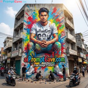 Draw your Photo on a Building Graffiti - Free Ai Prompt