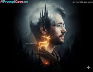 How to Create a cinematic double-exposure portrait side profile - Free Ai Prompt Library