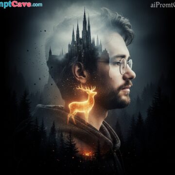 How to Create a cinematic double-exposure portrait side profile - Free Ai Prompt Library