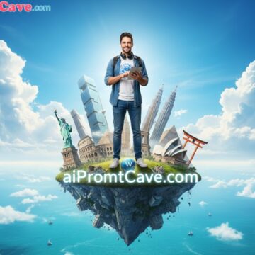 How to Create ad of you as a Traveler Exploring the World on a Floating Globe - Free Ai Prompt