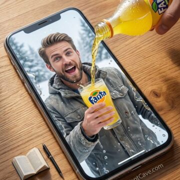 How to Design Marketing Ad of yourself in a Fanta Pour Across Digital and Physical Worlds