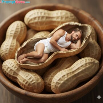 How to Make a Tiny Version of You Sleeping in a Peanut Shell - Free Ai Prompt
