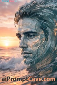 How to Make your Face as an Ocean Wave Portrait - Free Ai Prompt with Perfect Identity Lock