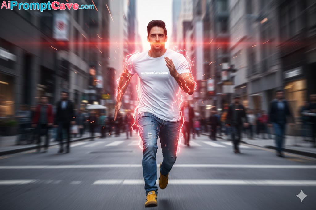 How to Make your Photo as a man sprinting at extreme superhuman speed - Free Ai Prompt