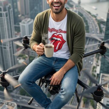 How to Take a Picture Sitting on a Flying Drone Above the City - Free Ai Prompt