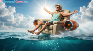 How to Turn your Photo into advertising scene Flying Chair - Free Ai Prompt Library