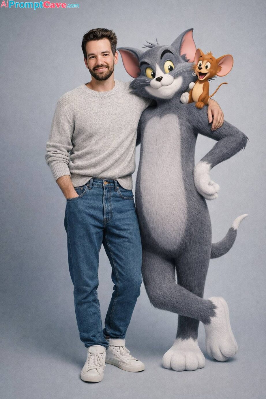 How to make a photo of you with Tom and Jerry - Free Ai Prompt