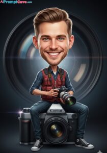 Hyper-Realistic 4D Photographer Caricature - Free Ai Prompt Cinematic DSLR Concept Art