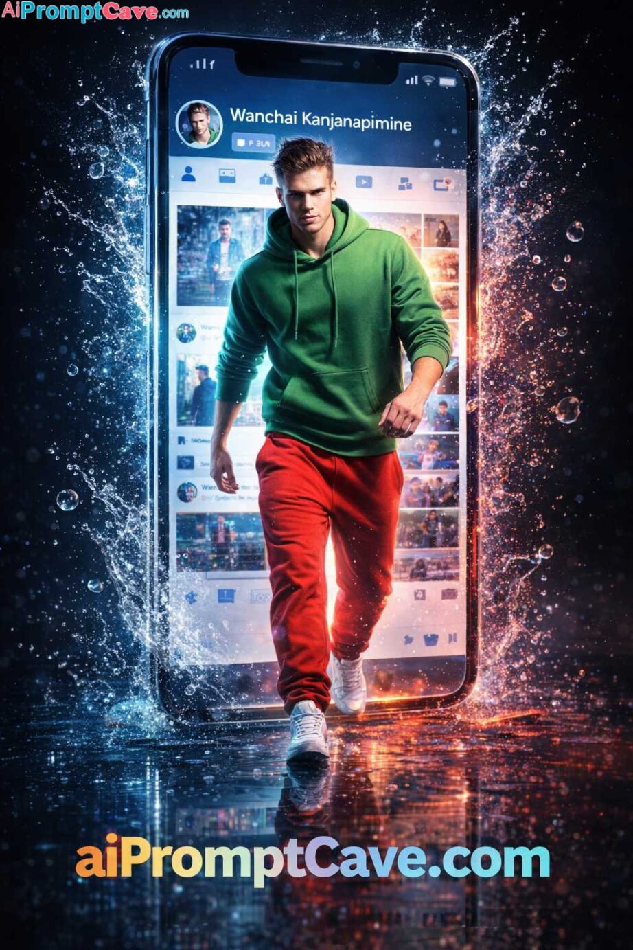 Make your Photo as a Cinematic Man Emerging From Smartphone Screen – Futuristic Surreal Art Concept