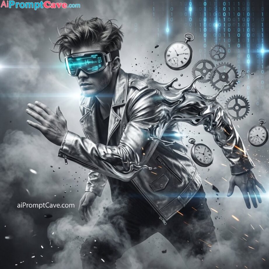 Turn your Photo into Liquid Chrome Hero in Surreal Dreamscape - Free Ai Prompt