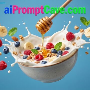 A hyper-realistic, high-speed food photography scene featuring a bowl suspended mid-air with ingredients exploding outward in perfect motion.