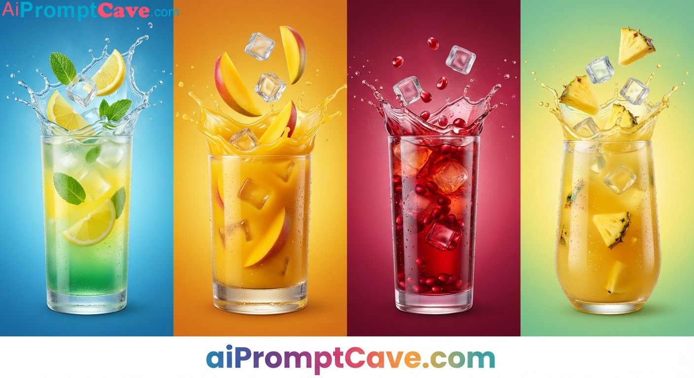 How to Create 3D Fruit Juice Splash Images Marketing Ads - Free Ai Prompt