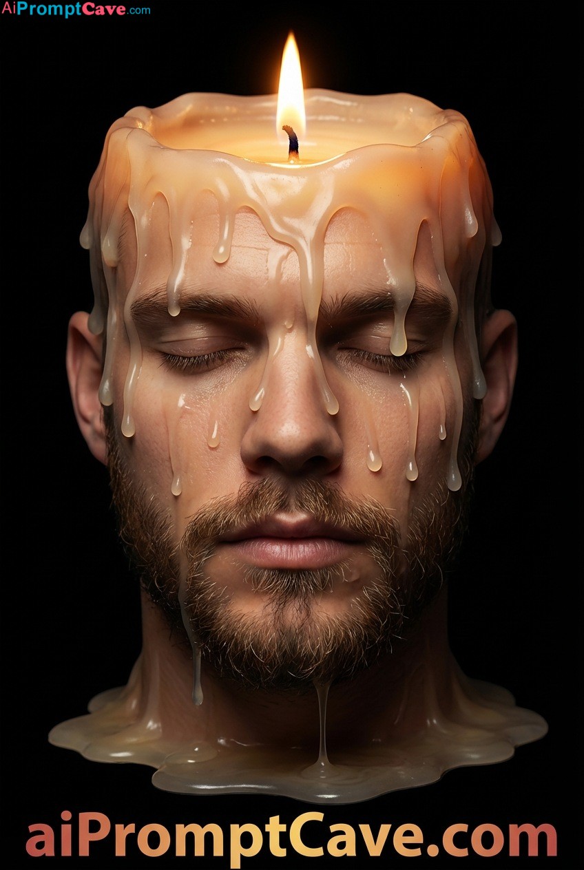How to Make your Photo as Surreal Melting Candle Man Portrait - Free Ai Prompt