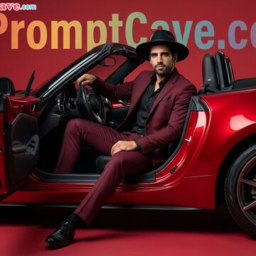How to Put Turn your Image into Luxury Fashion Portrait in Red Convertible - Free Ai Prompt