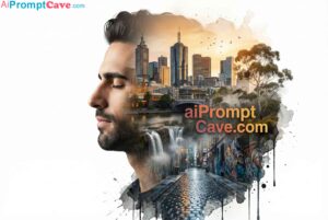 How to Put Your Photo Into a Silhouette Melbourne Double Exposure Portrait Using Free Ai Prompt