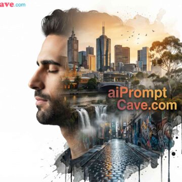 How to Put Your Photo Into a Silhouette Melbourne Double Exposure Portrait Using Free Ai Prompt