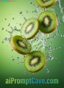Marketing Ad Prompt Kiwi Splash Macro Photography in 8K - Free Ai Prompt