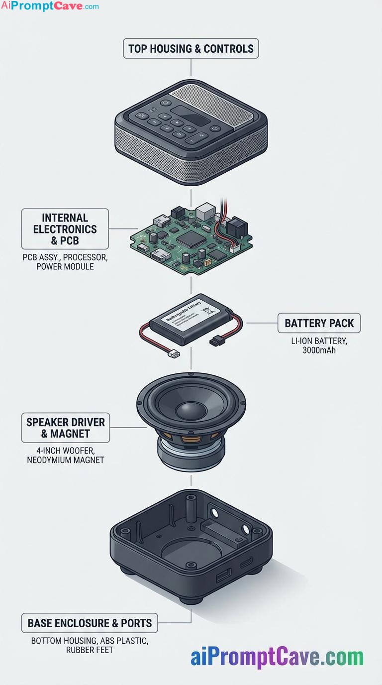 Put Your Photo Product Into a Clean Exploded View Breakdown Using a Free AI Prompt