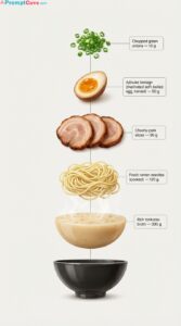 Turn a Ramen Bowl Into a Clean Exploded Recipe View Using a Free AI Prompt
