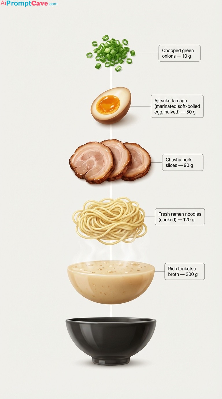 Turn a Ramen Bowl Into a Clean Exploded Recipe View Using a Free AI Prompt