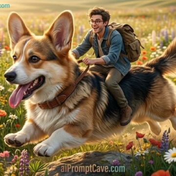 Epic Giant Dog Adventure Scene Prompt - Free Ai Prompt