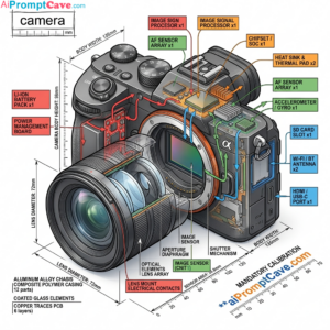 Create Isometric Camera Image, Technical Infographic – Free Ai Prompt