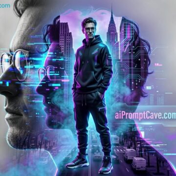 Futuristic Cyberpunk Double Exposure Portrait Prompt Using Free Ai Prompt
