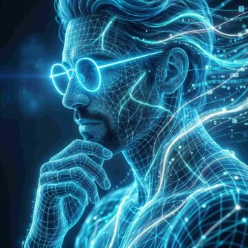 Futuristic Neon Wireframe Portrait AI Prompt Using Free Ai Prompt