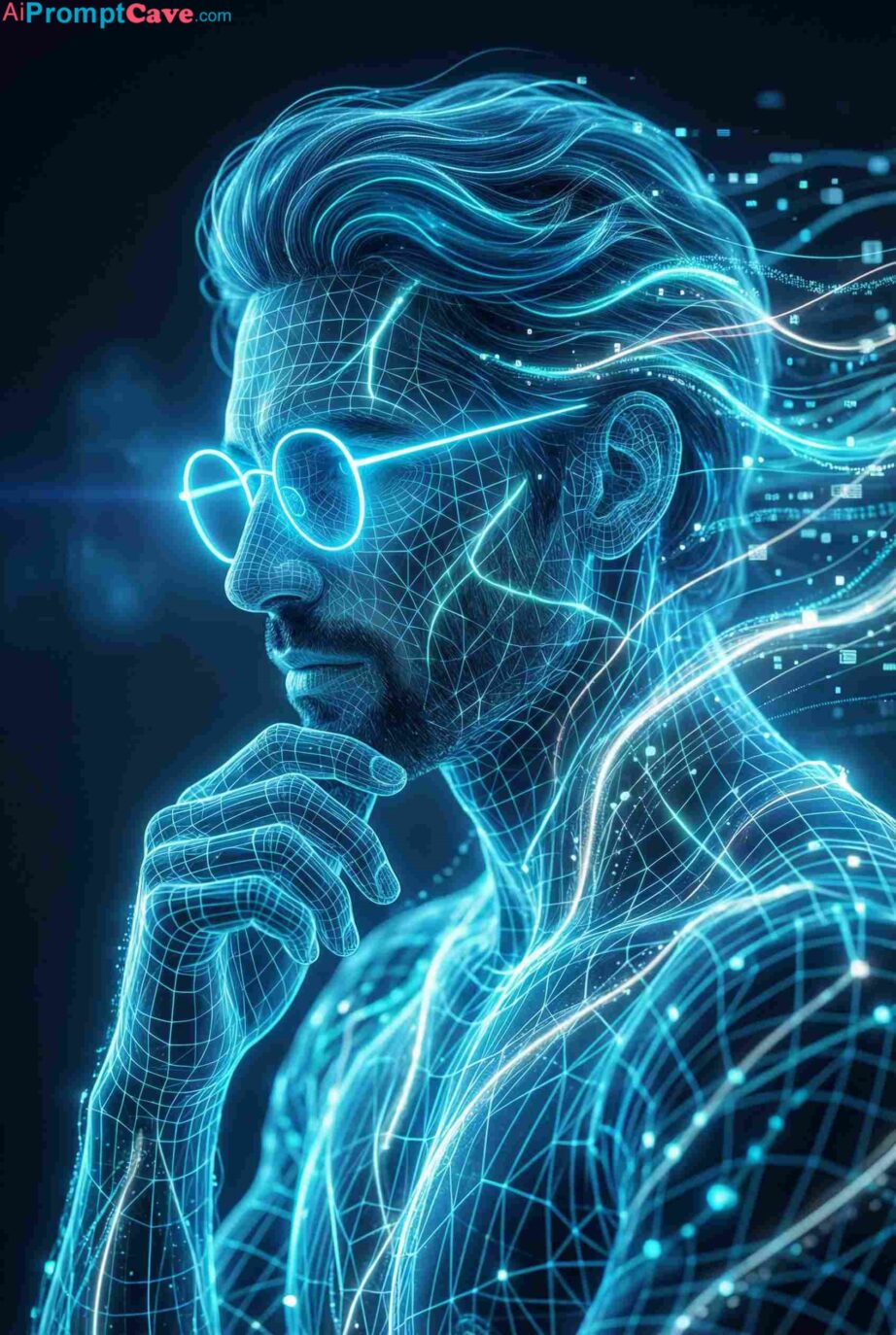 Futuristic Neon Wireframe Portrait AI Prompt Using Free Ai Prompt Futuristic Neon Wireframe Portrait AI Prompt Using Free Ai Prompt