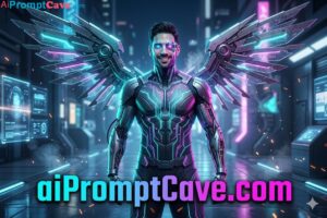 Hero Neon Cyborg Angel Futuristic Prompt - Free Ai Prompt
