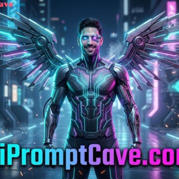 Hero Neon Cyborg Angel Futuristic Prompt - Free Ai Prompt
