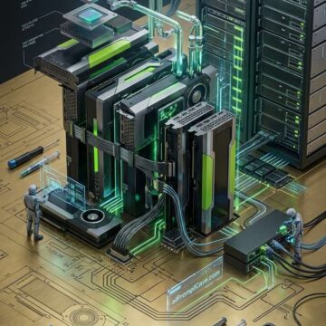 AI GPU Cluster Blueprint Scene – Futuristic Self-Assembling Server Prompt - Free Ai Image Prompt