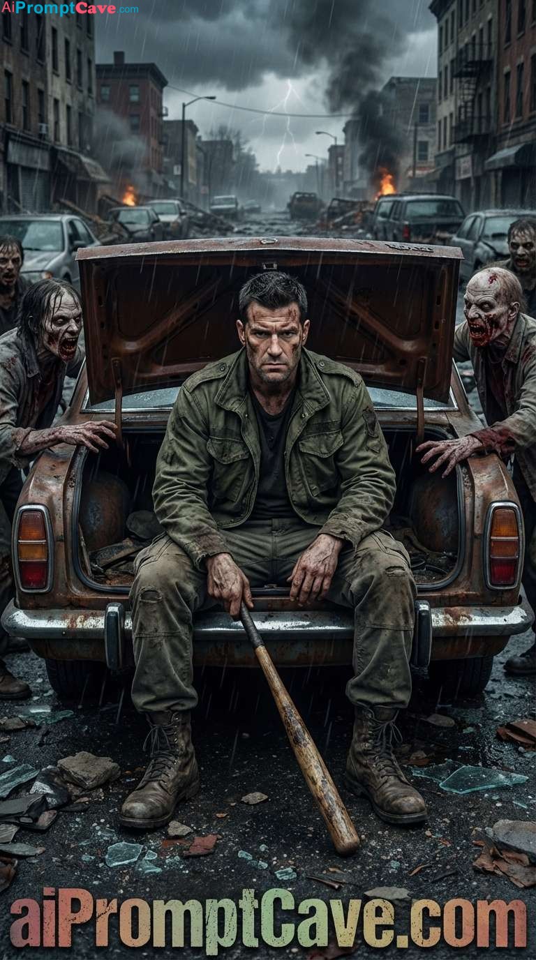 Apocalyptic Zombie Survival Scene AI Prompt - Free Ai Prompt