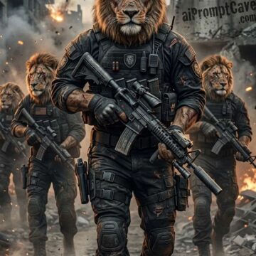 Battle-Scarred Lion Soldier Army Cinematic - Free Ai Image Prompt
