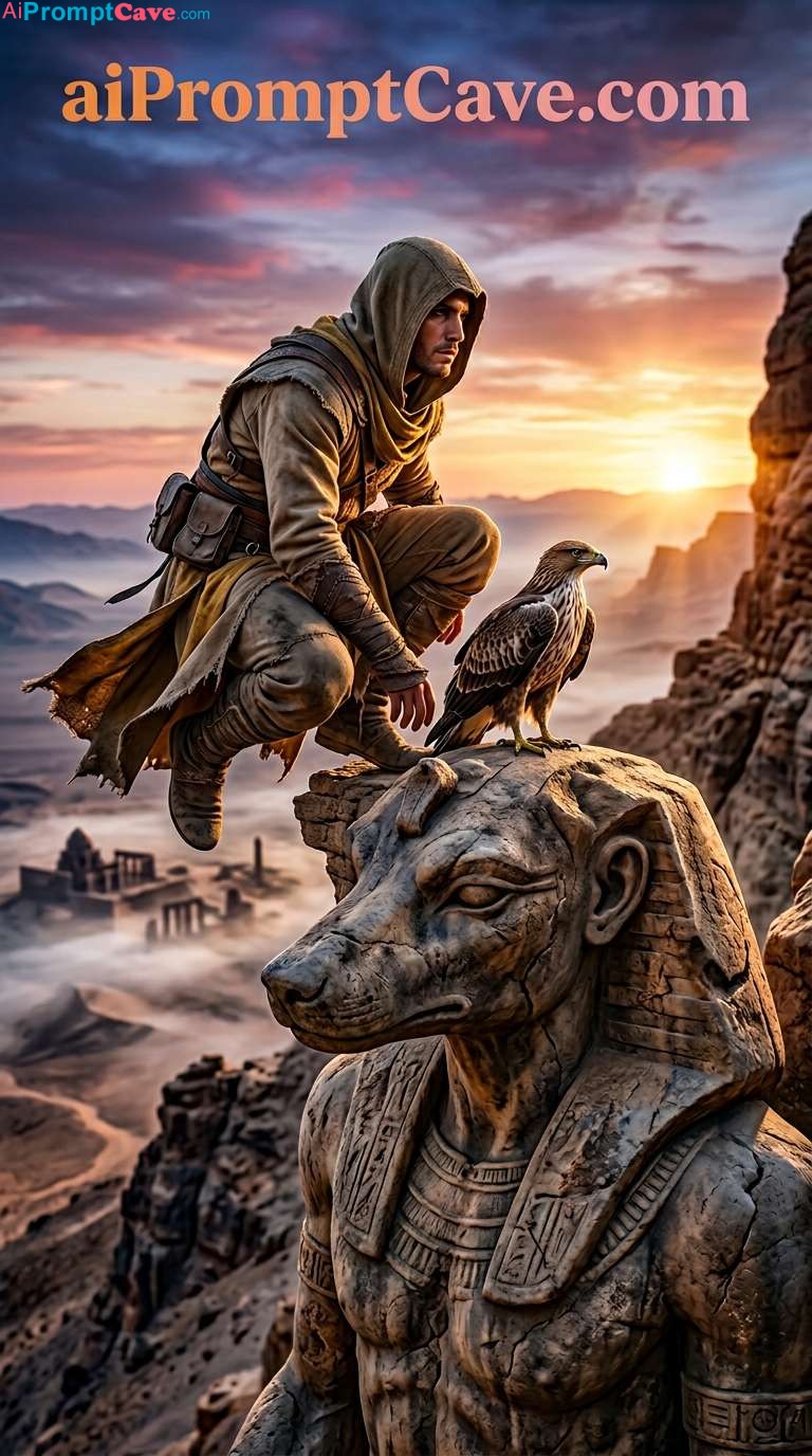 Be an Anubis Statue Assassin with Eagle - Free Ai Prompt