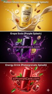 Beverage Splash Product Shot - Free Ai Image Prompt