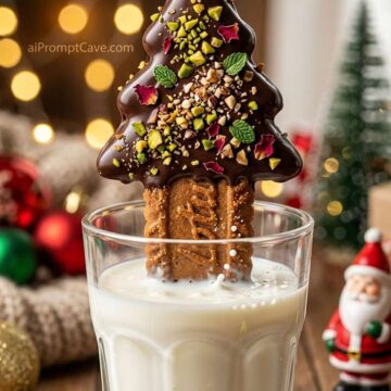 Biscoff Christmas Cookie in Milk - Free Ai Image Prompt