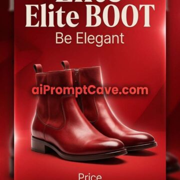 Bold Red Fashion Boots Sale Poster Modern Commercial Design - Free Ai Image Prompt