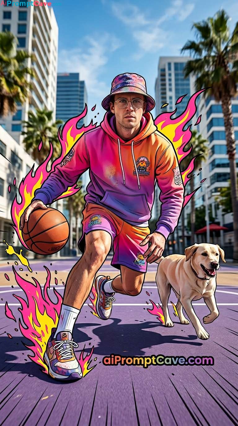 Cartoonize your Image as a Basketball Comic Style - Free Ai Prompt