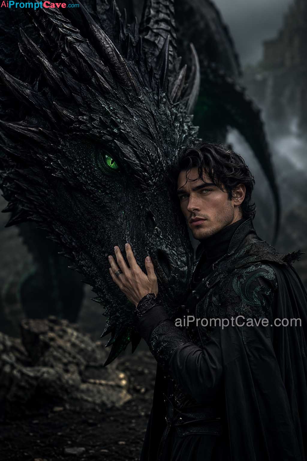 Take a Picture with Dominant Calm Dragon Portrait - Free Ai Prompt