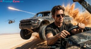 Cinematic Desert Trophy Truck Action Scene - Free Ai Prompt