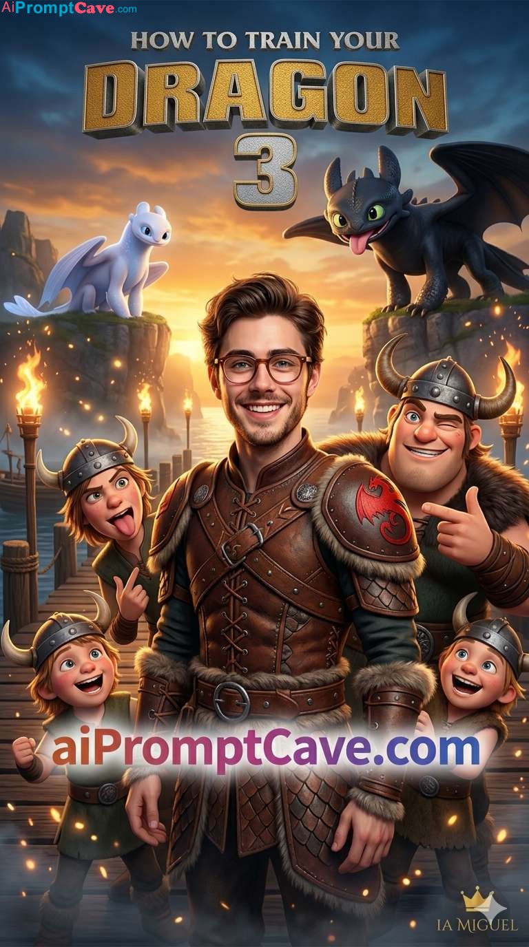 Cinematic Dragon World Movie Poster Prompt - Free Ai Prompt