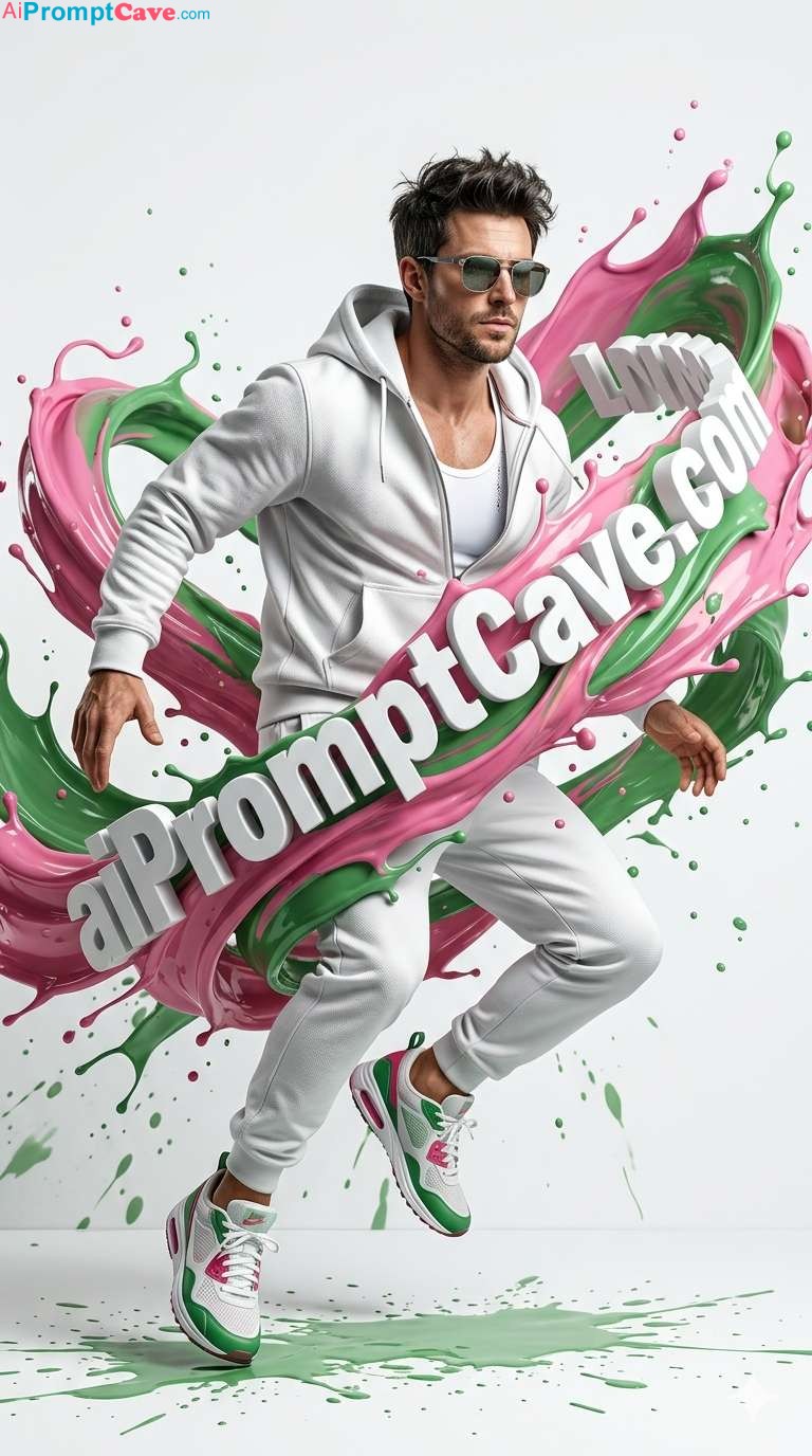 Cinematic Fashion Fitness Poster Man Dynamic Studio Shot - Free Ai Prompt