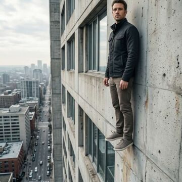 Cinematic Gravity Defying Wall Walking Man - Free Ai Prompt